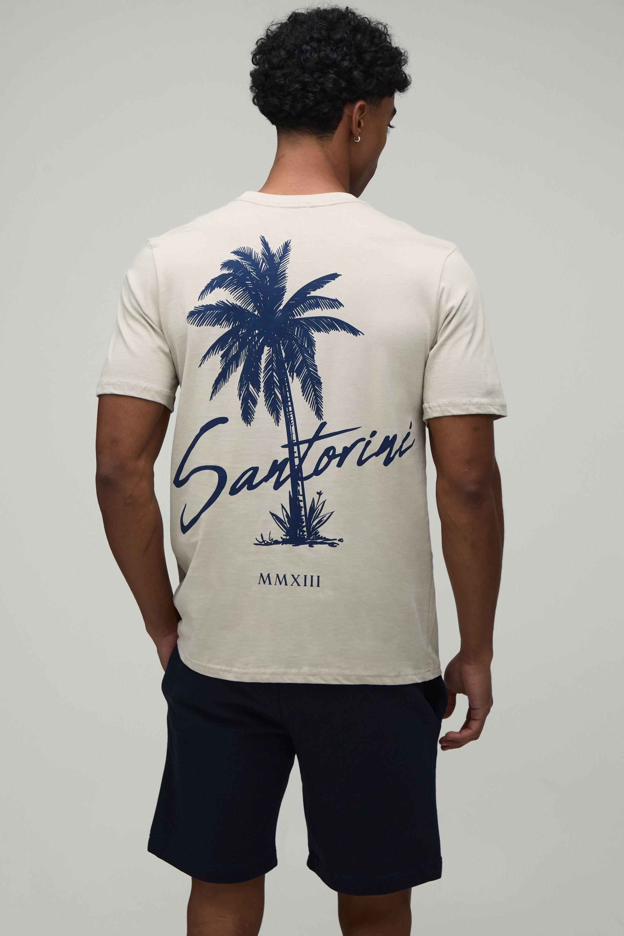Regular Fit Palm Print T-Shirt & Short Set by BOOHOOMAN