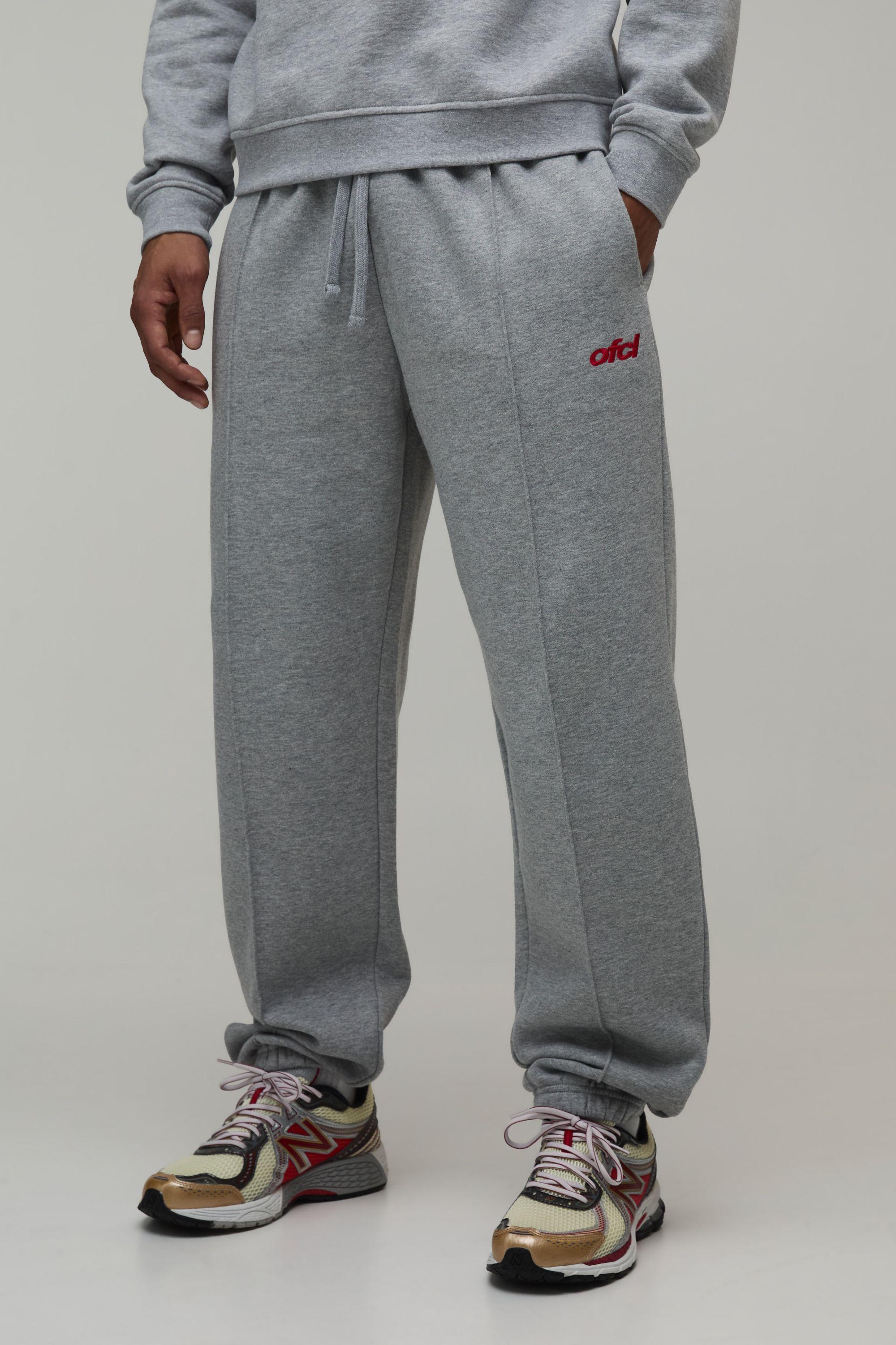 Regular Fit Pintuck Embroidered Cuffed Jogger by BOOHOOMAN