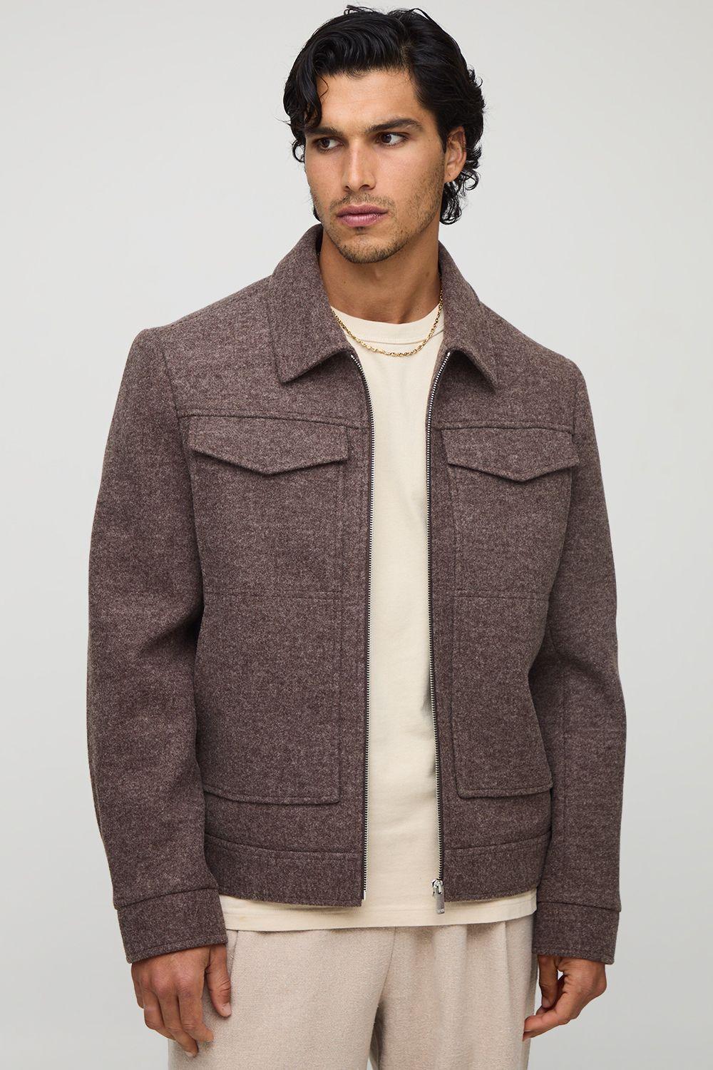 Regular Fit Pocket Melton Harrington Jacket by BOOHOOMAN
