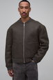 Regular Fit Reversible Bonded PU Borg Bomber Jacket by BOOHOOMAN Regular Fit Reversible Bonded PU Borg Bomber Jacket by BOOHOOMAN