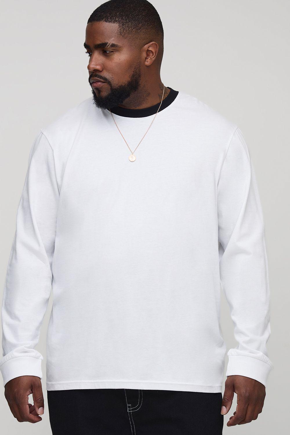 Regular Fit Ringer Crew Neck Long Sleeve T-Shirt by BOOHOOMAN