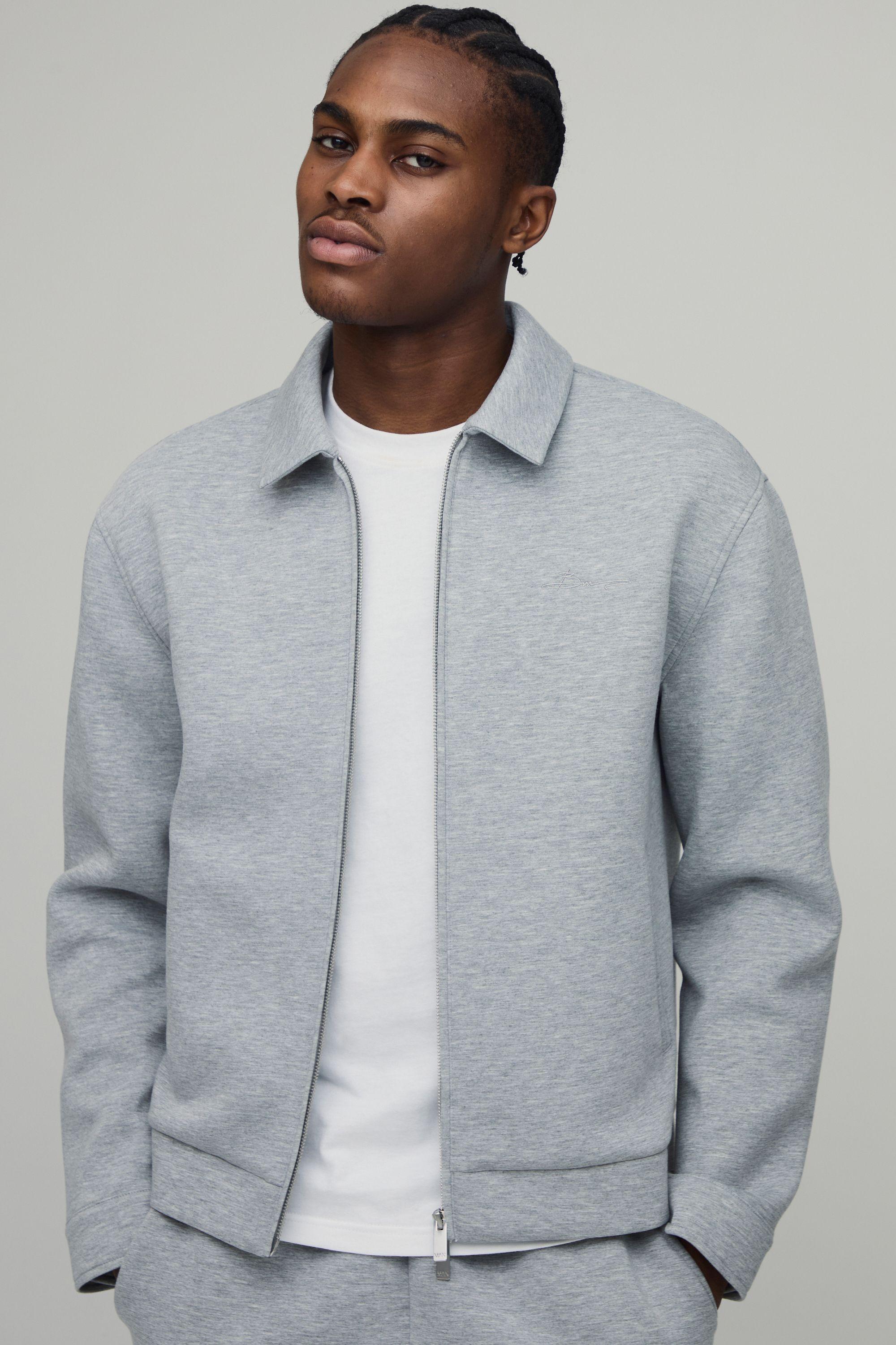 Regular Fit Scuba Marl Overshirt by BOOHOOMAN