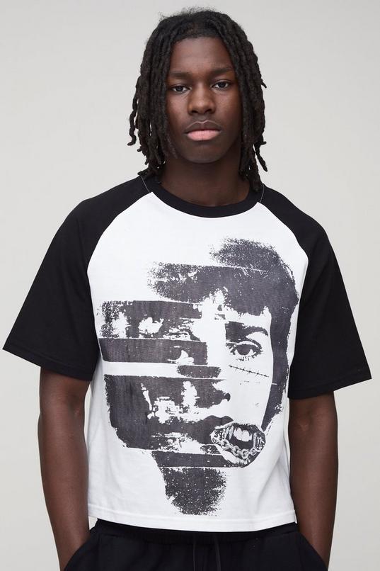 Regular Fit Short Sleeve Raglan T-Shirt by BOOHOOMAN