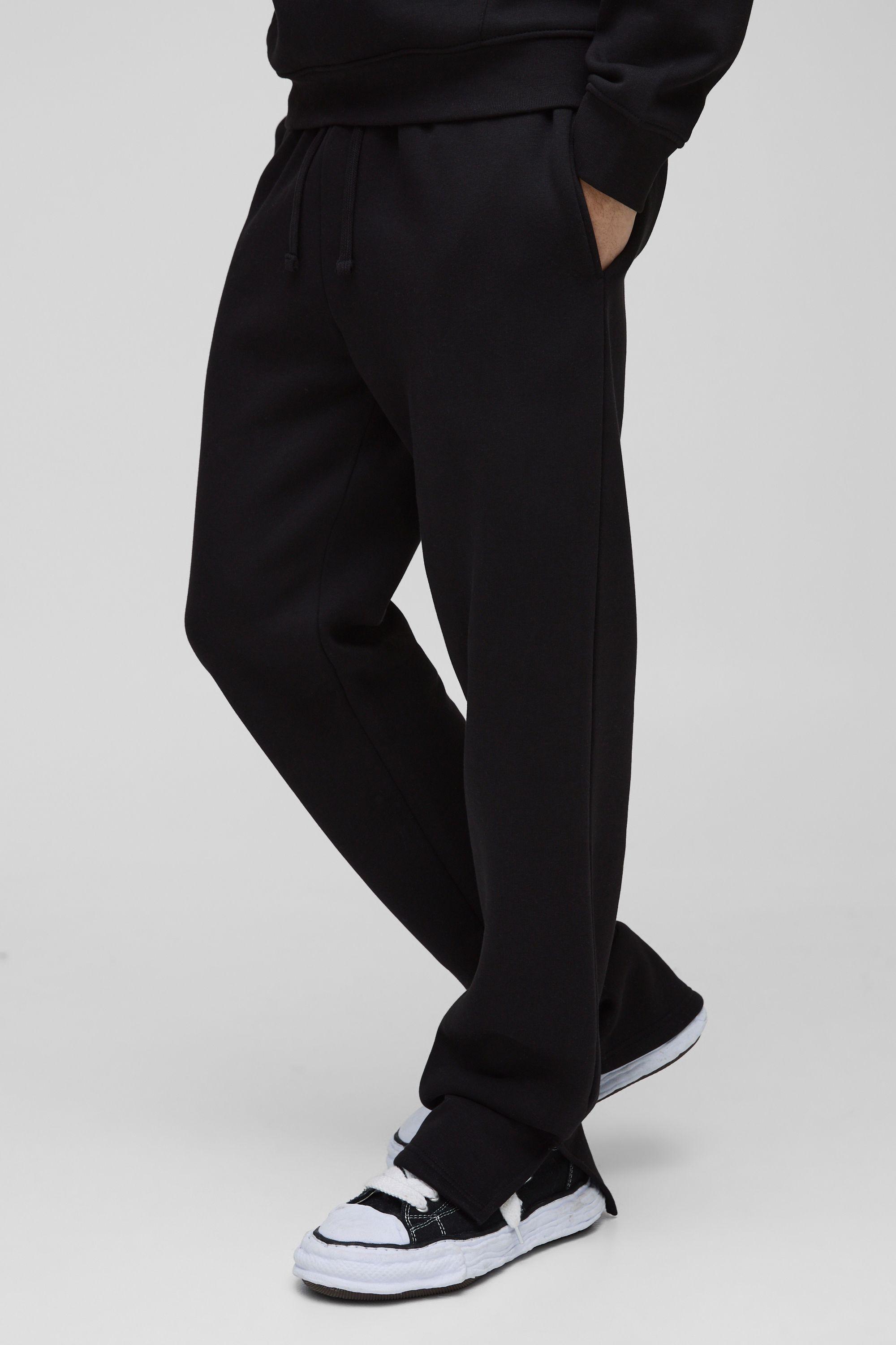 Regular Fit Split Hem Jogger by BOOHOOMAN