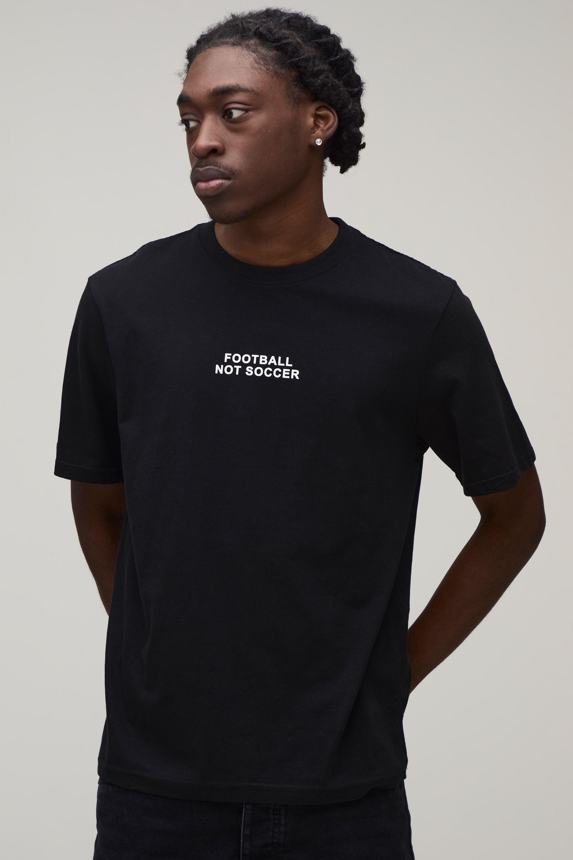Regular Football Not Soccer Print T-Shirt by BOOHOOMAN