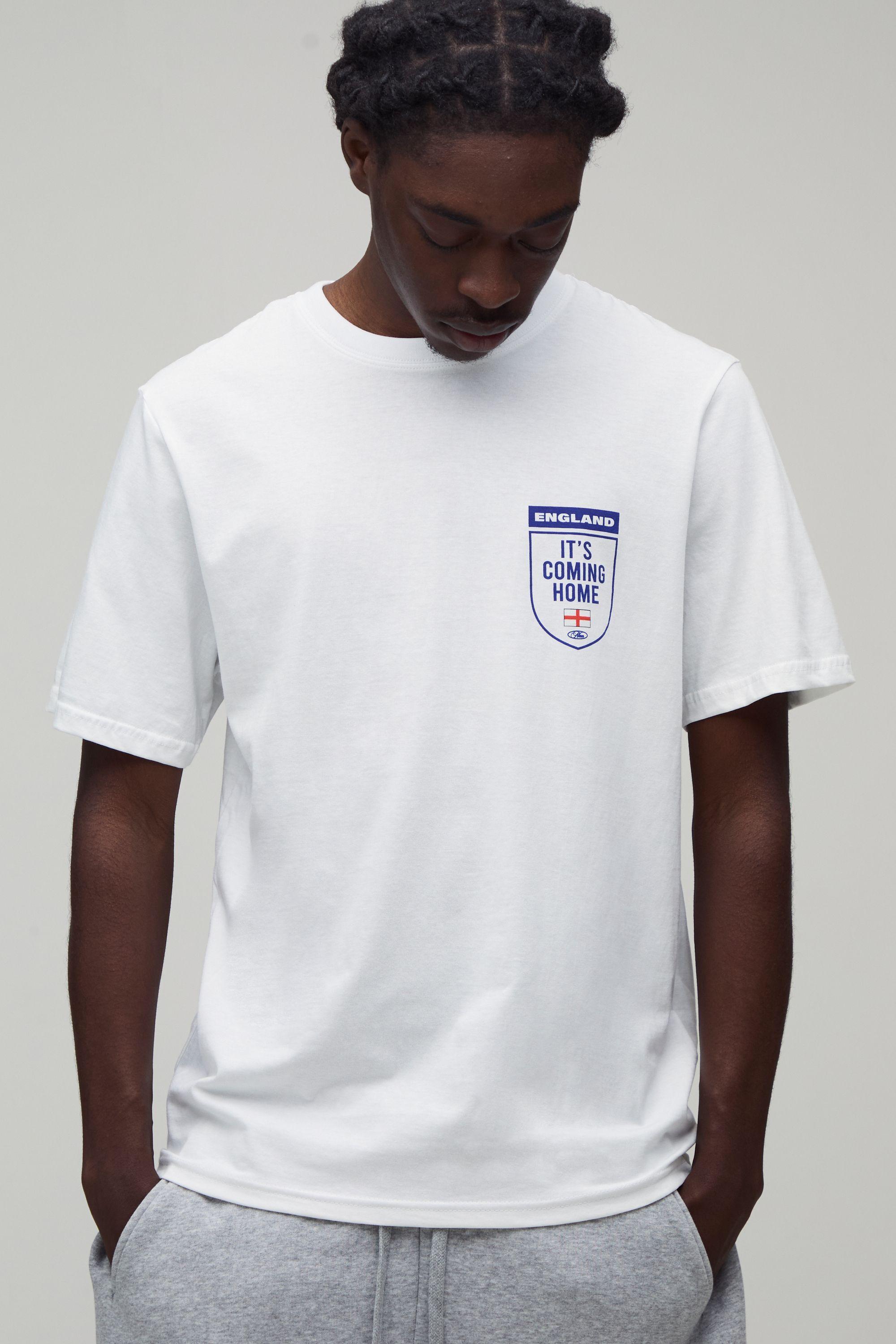 Regular It's Coming Home Chest Print T-Shirt by BOOHOOMAN