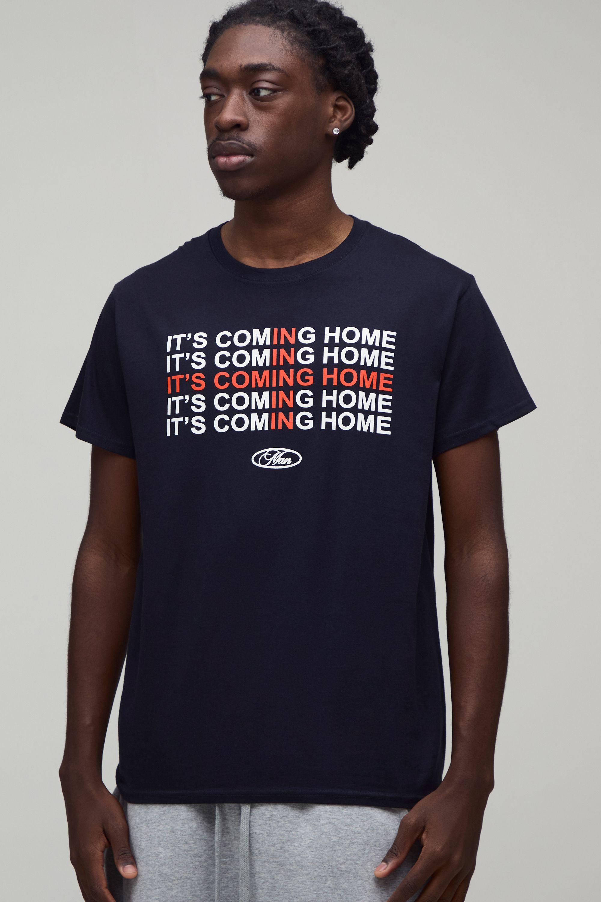 Regular It's Coming Home Print T-Shirt by BOOHOOMAN
