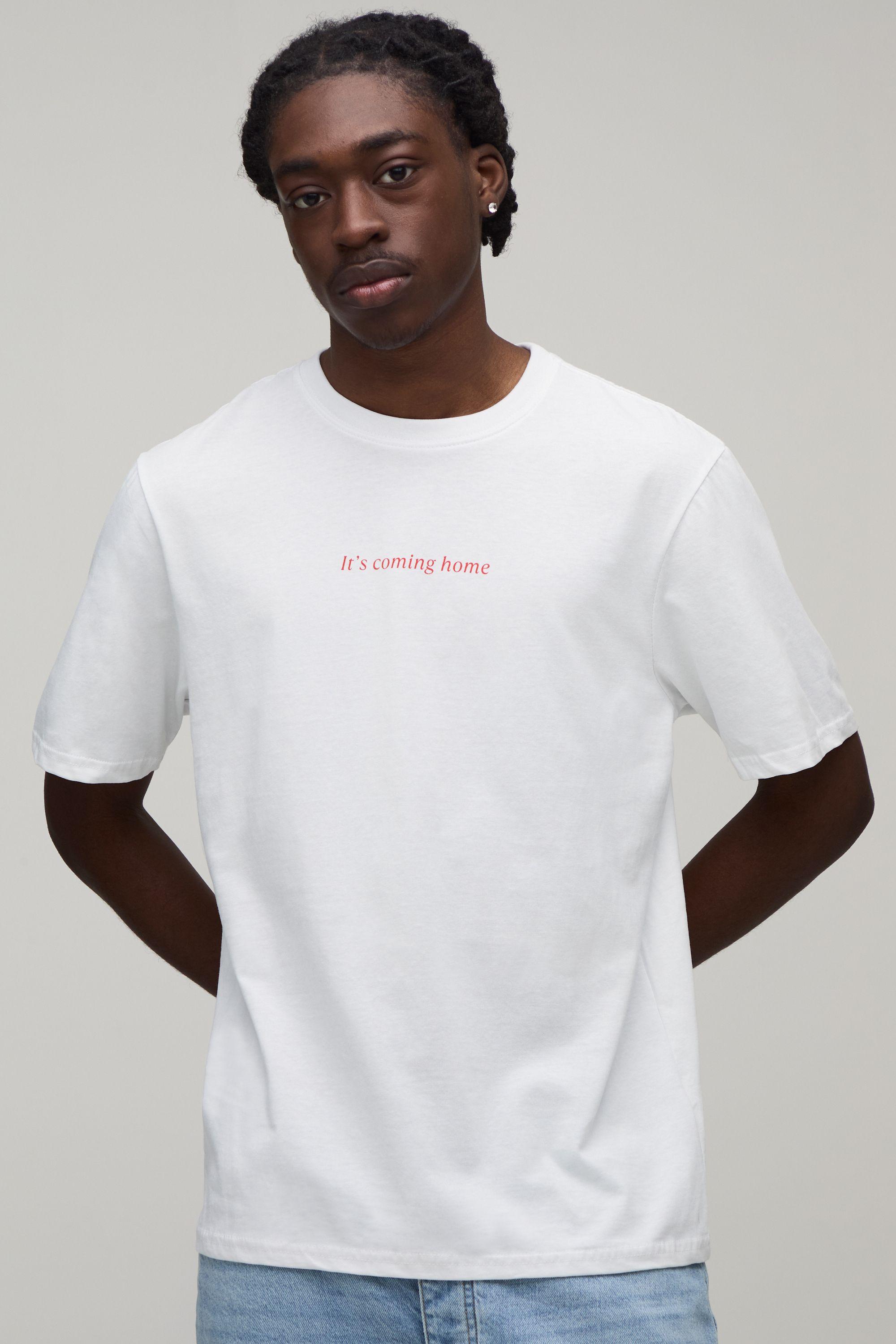 Regular It's Coming Home Print T-Shirt by BOOHOOMAN