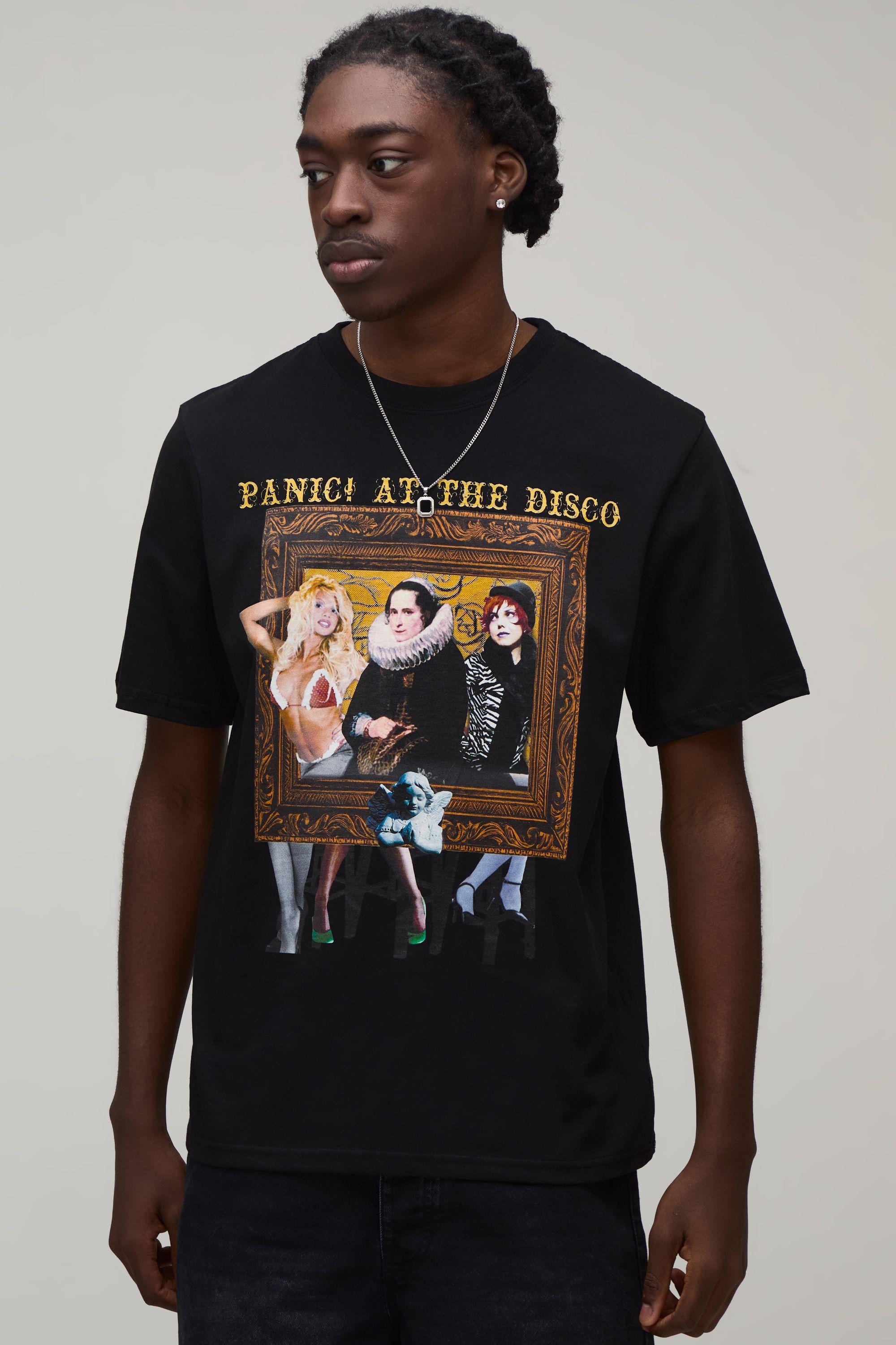 Regular Panic At The Disco License Print T-shirt by BOOHOOMAN