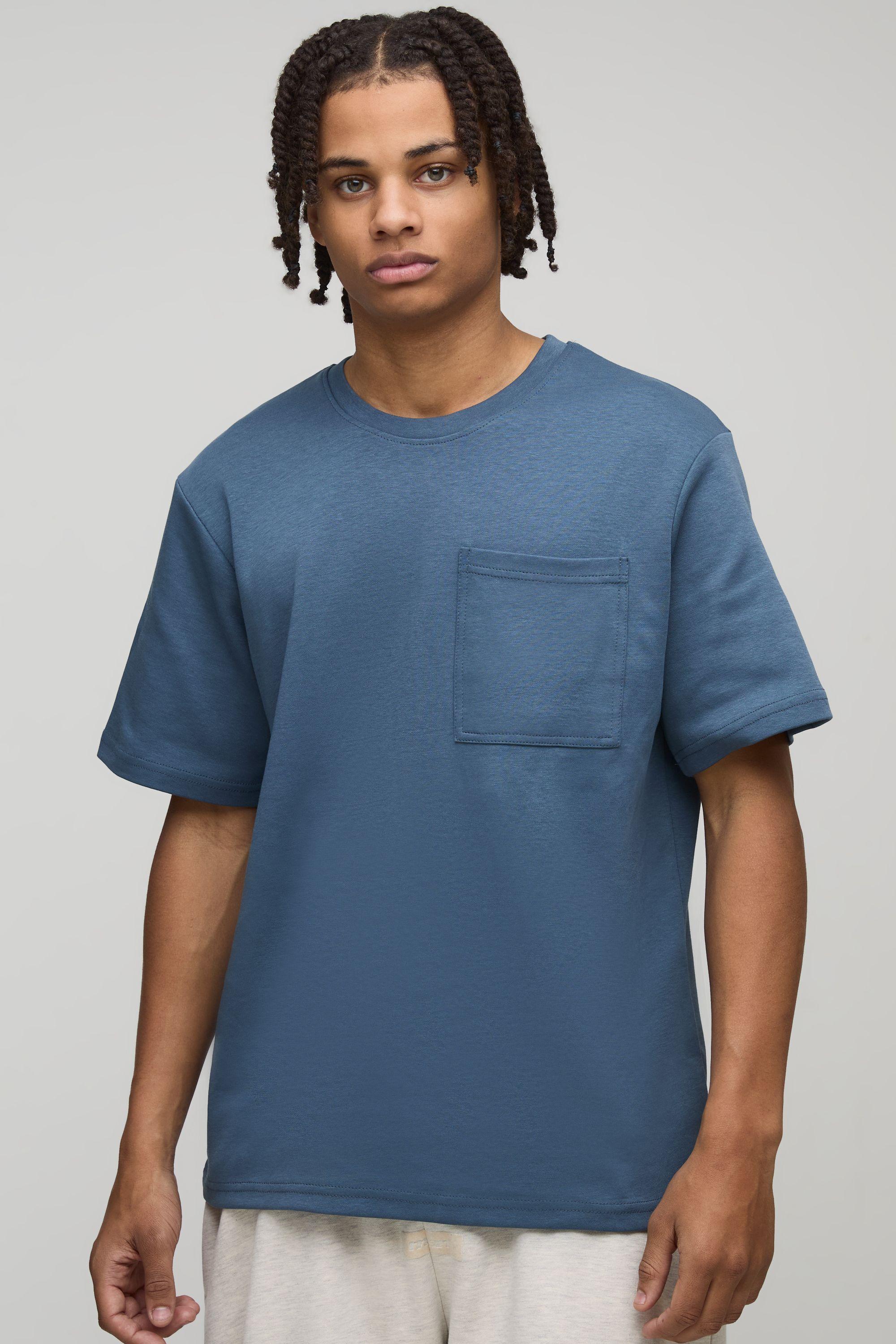 Regular Premium Pocket Detail Interlock T-Shirt by BOOHOOMAN