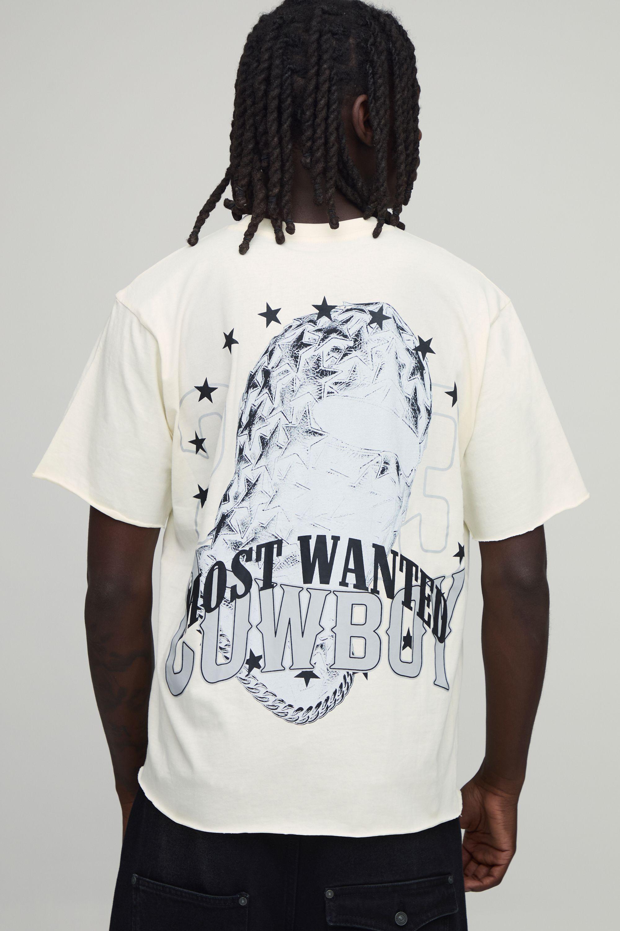Regular Washed Most Wanted Mask T-Shirt by BOOHOOMAN
