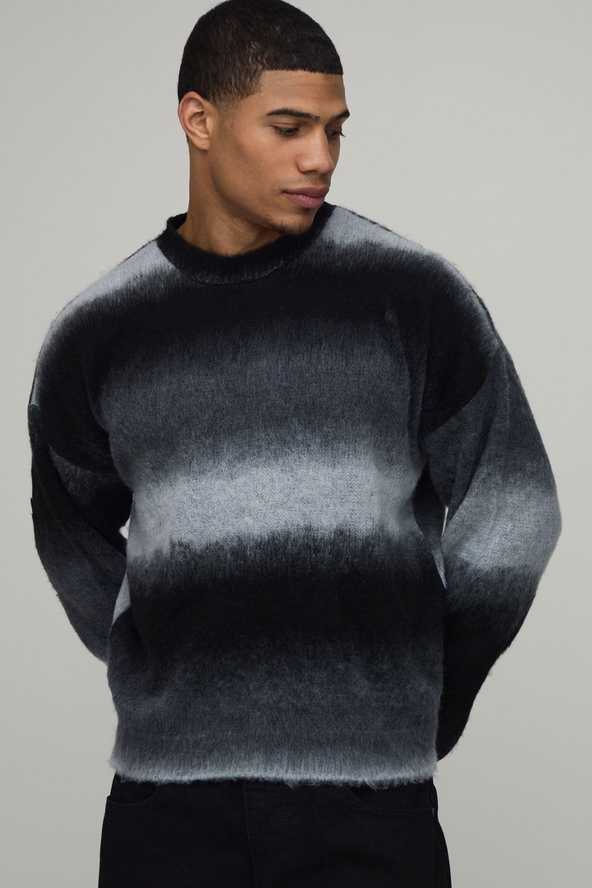 Relaxed Boxy Ombre Brushed Knitted Jumper by BOOHOOMAN