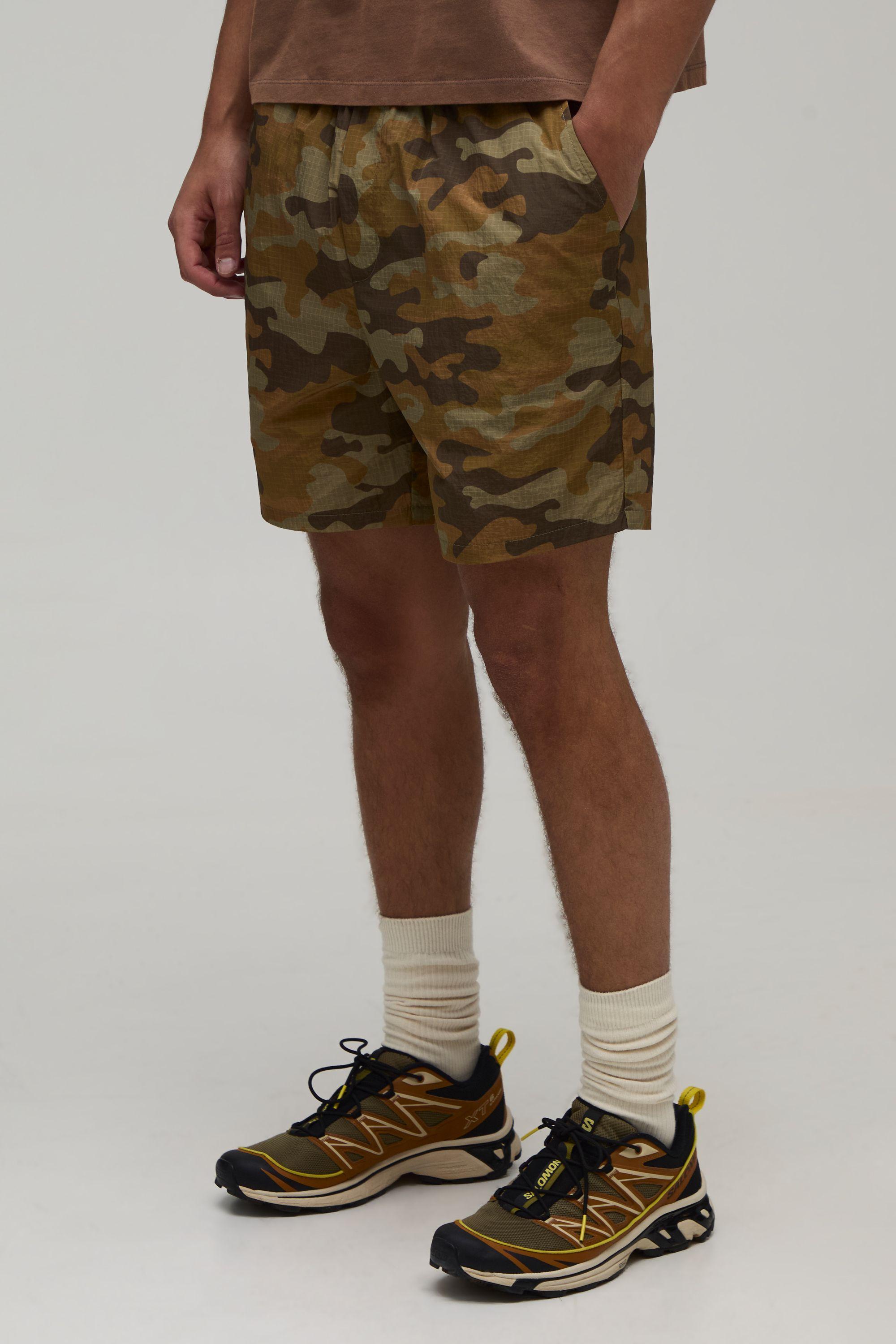 Relaxed Camo Mid Length Ripstop Short by BOOHOOMAN Relaxed Camo Mid Length Ripstop Short by BOOHOOMAN