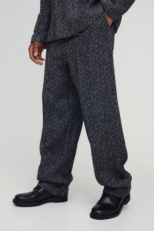 Relaxed Fit Boucle Tailored Trouser by BOOHOOMAN