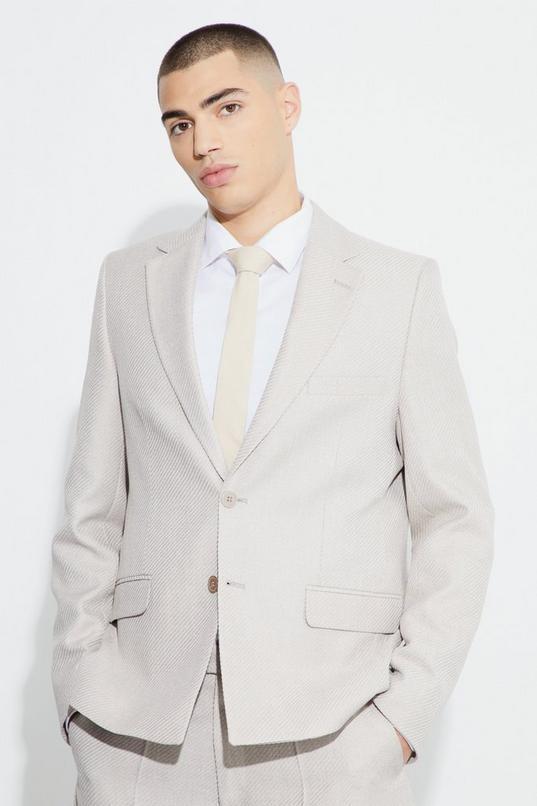 Relaxed Fit Boucle Texture Marl Blazer by BOOHOOMAN