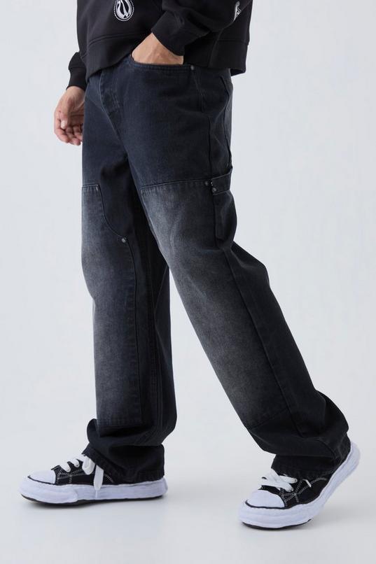 Relaxed Fit Carpenter Washed Jeans by BOOHOOMAN