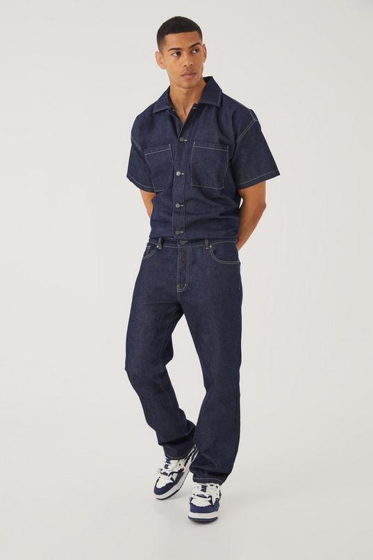 Relaxed Fit Denim Jumpsuit by BOOHOOMAN