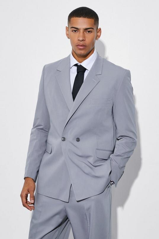 Relaxed Fit Double Breasted Suit Jacket by BOOHOOMAN