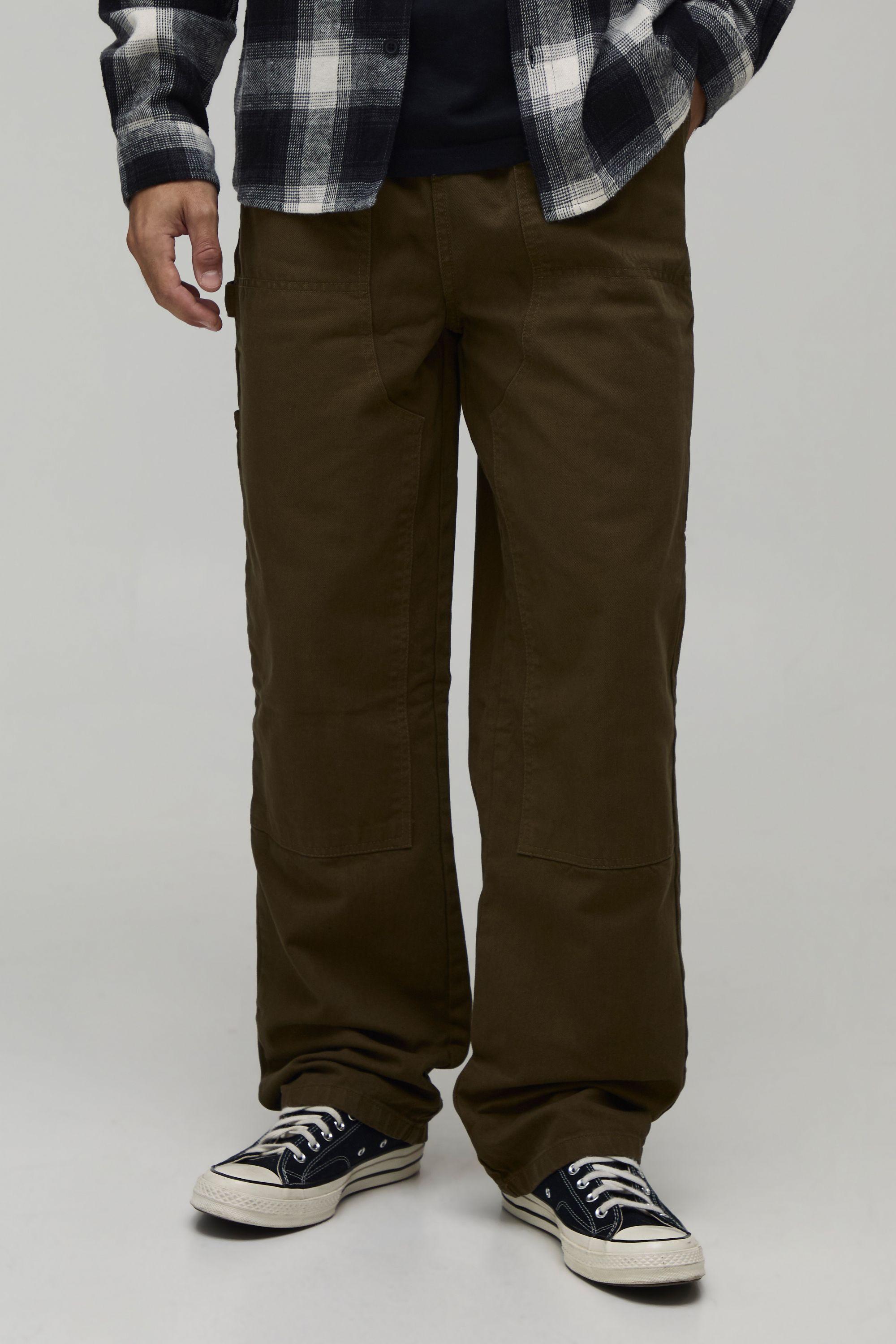 Relaxed Fit Elasticated Carpenter Trousers by BOOHOOMAN