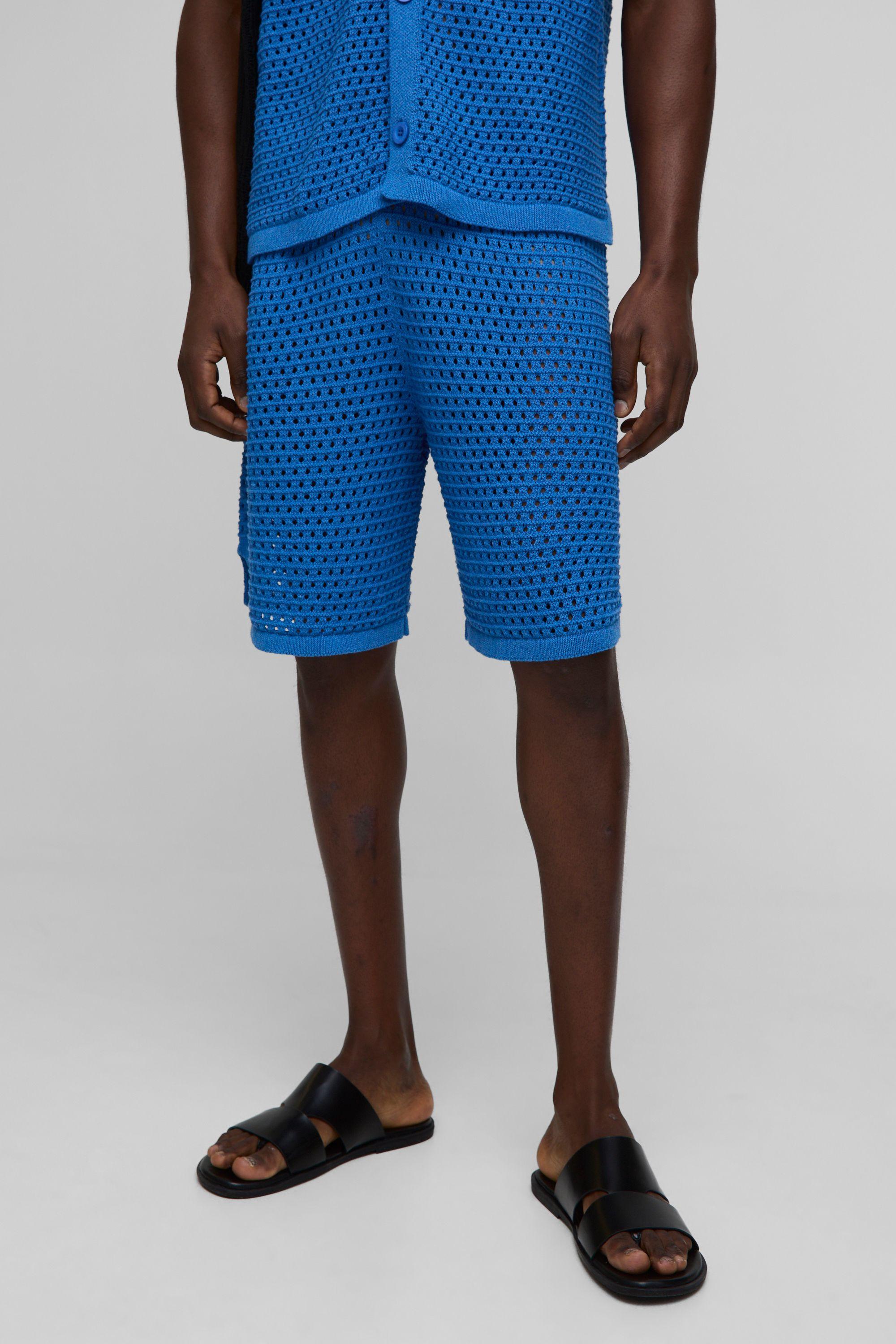 Relaxed Fit Open Stitch Basketball Knitted Shorts by BOOHOOMAN