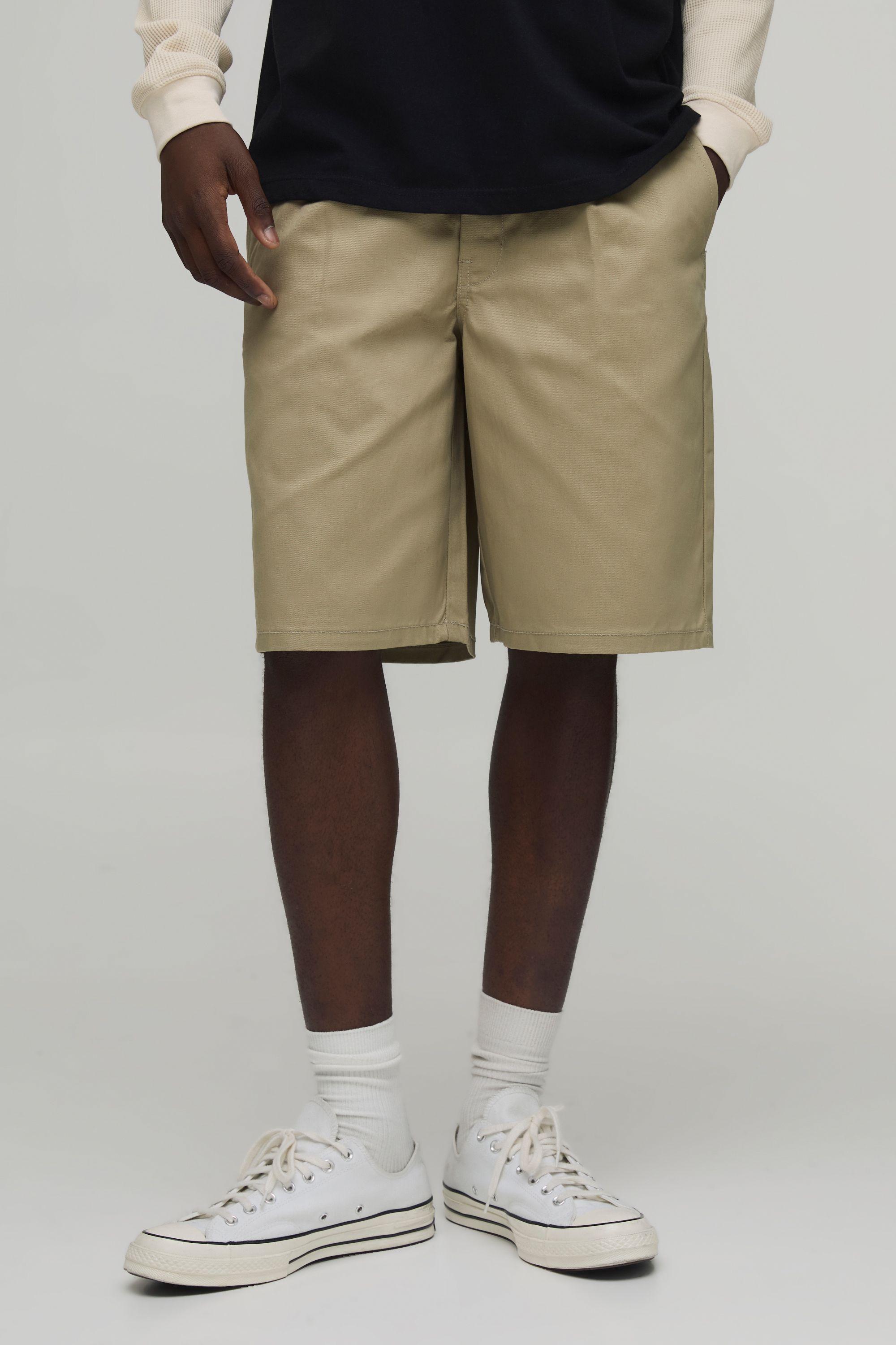 Relaxed Fit Pleat Front Work 365 Jort by BOOHOOMAN