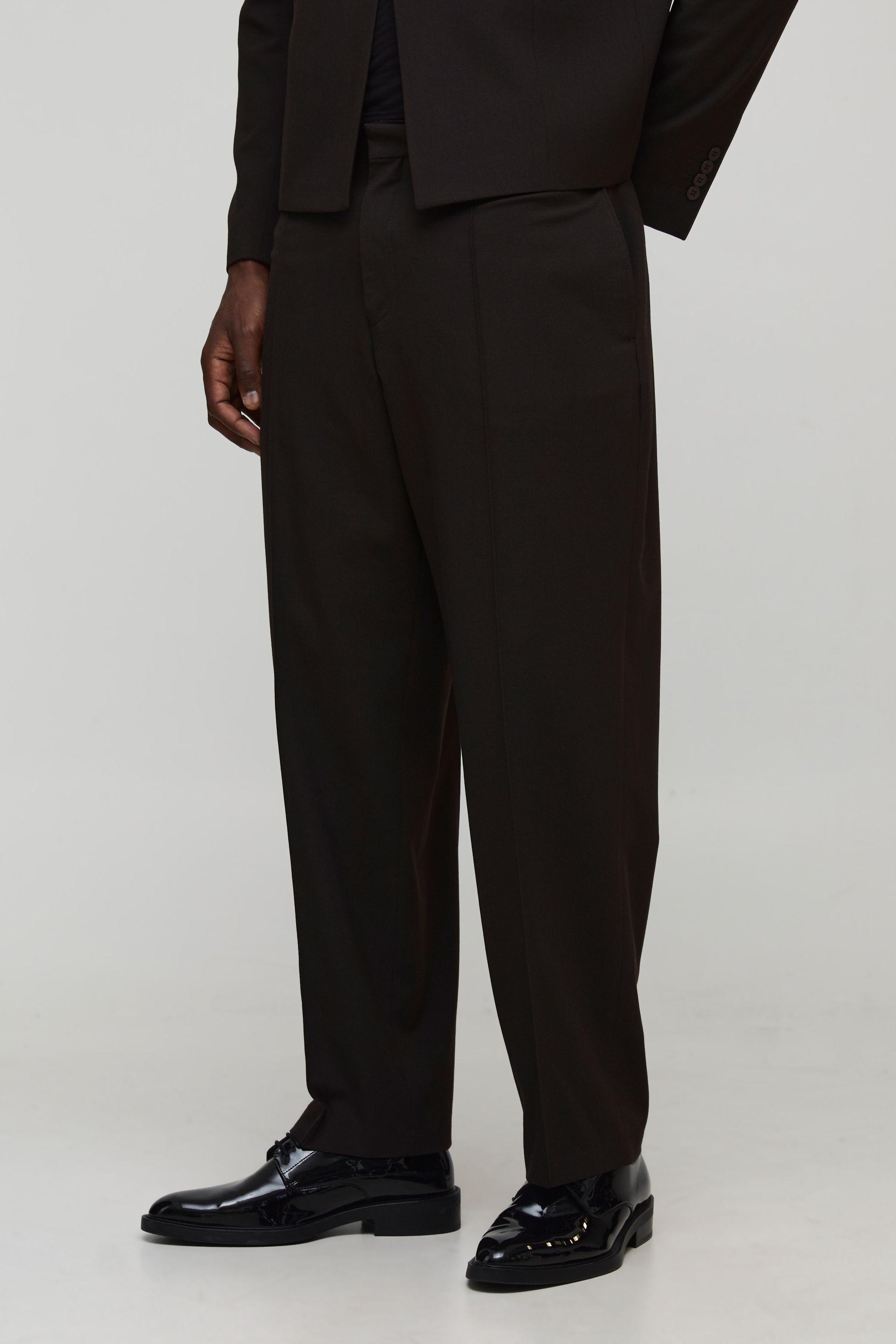 Relaxed Fit Seam Detailed Suit Trousers by BOOHOOMAN
