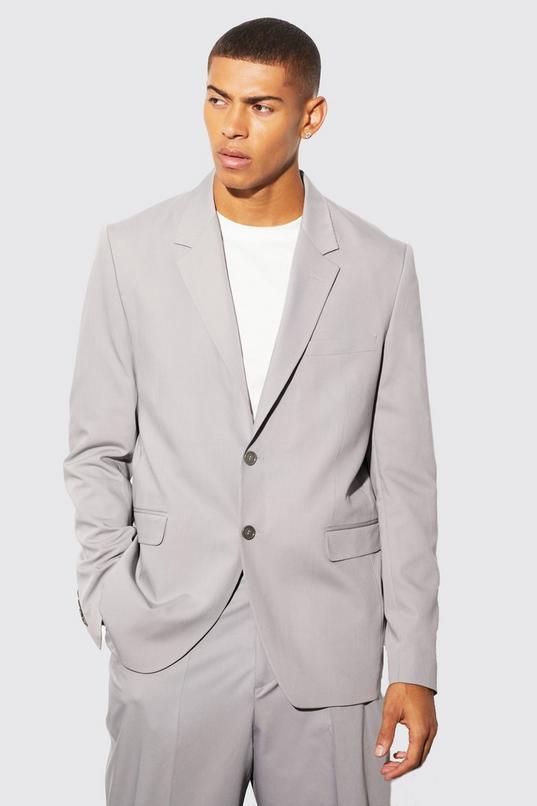 Relaxed Fit Single Breasted Suit Jacket by BOOHOOMAN