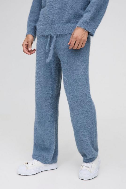 Relaxed Fit Super Fluffy Knitted Joggers by BOOHOOMAN