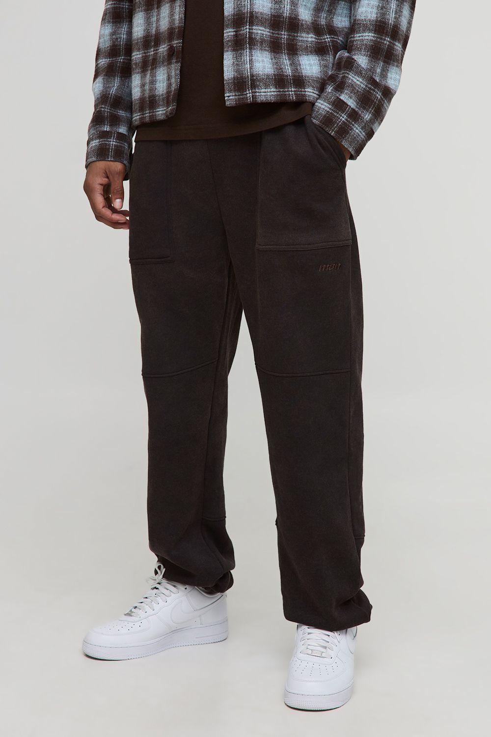Relaxed Fit Washed Pocket Detail Embroidered Jogger by BOOHOOMAN