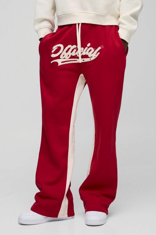 Relaxed Flare Official Applique Gusset Joggers by BOOHOOMAN