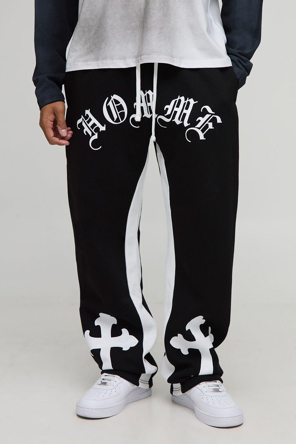 Relaxed Gothic Homme Cross Gusset Jogger by BOOHOOMAN