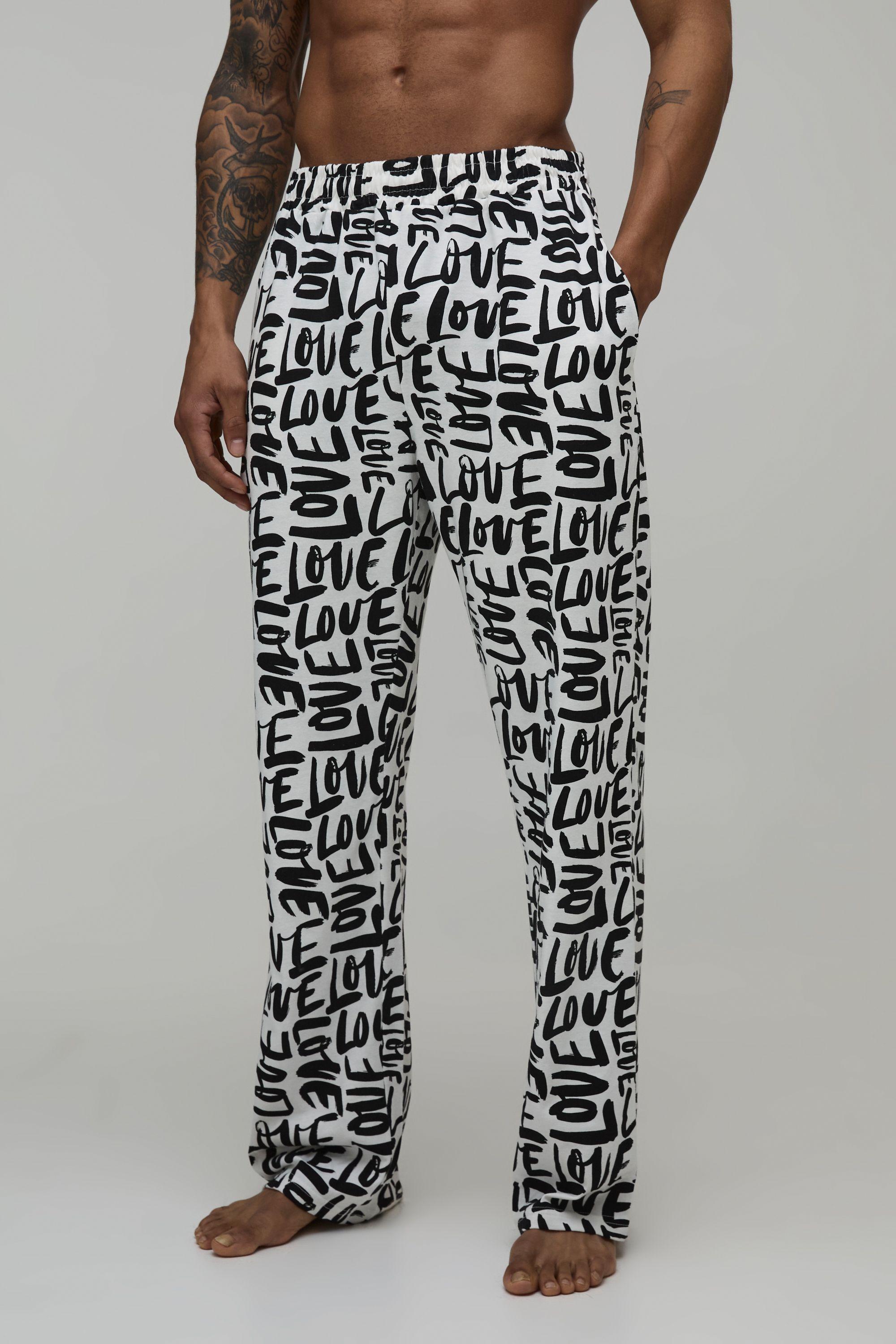 Relaxed Love All Over Printed Loungewear Bottoms by BOOHOOMAN