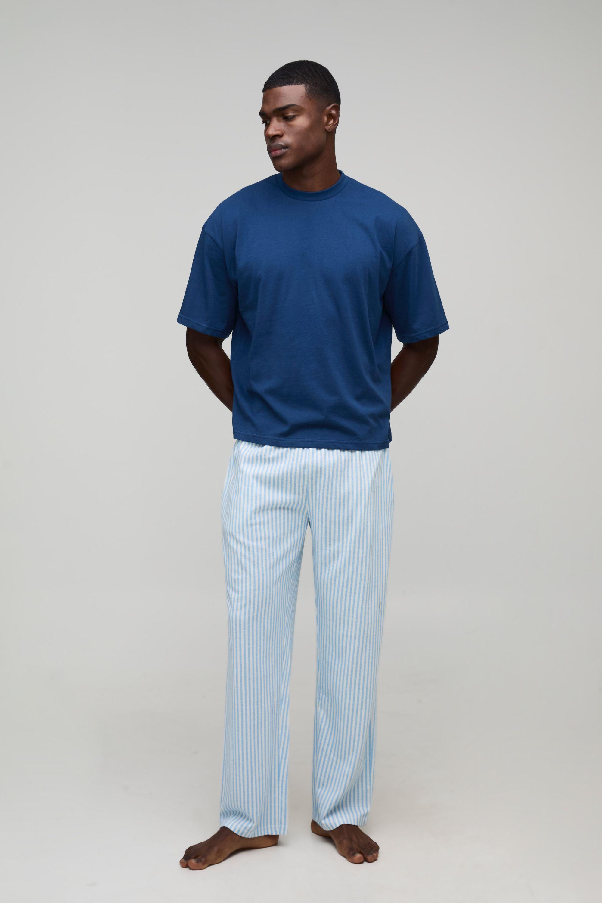 Relaxed Man Striped Loungewear Set by BOOHOOMAN
