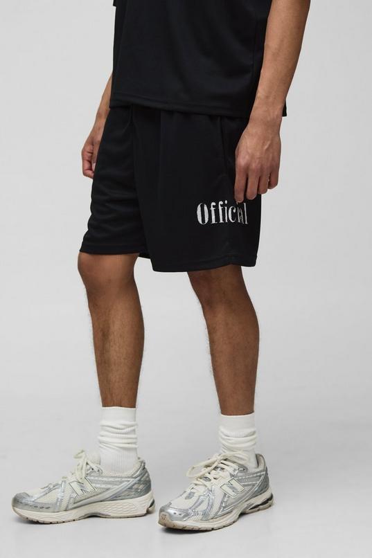 Relaxed Official Lace Applique Mesh Shorts by BOOHOOMAN