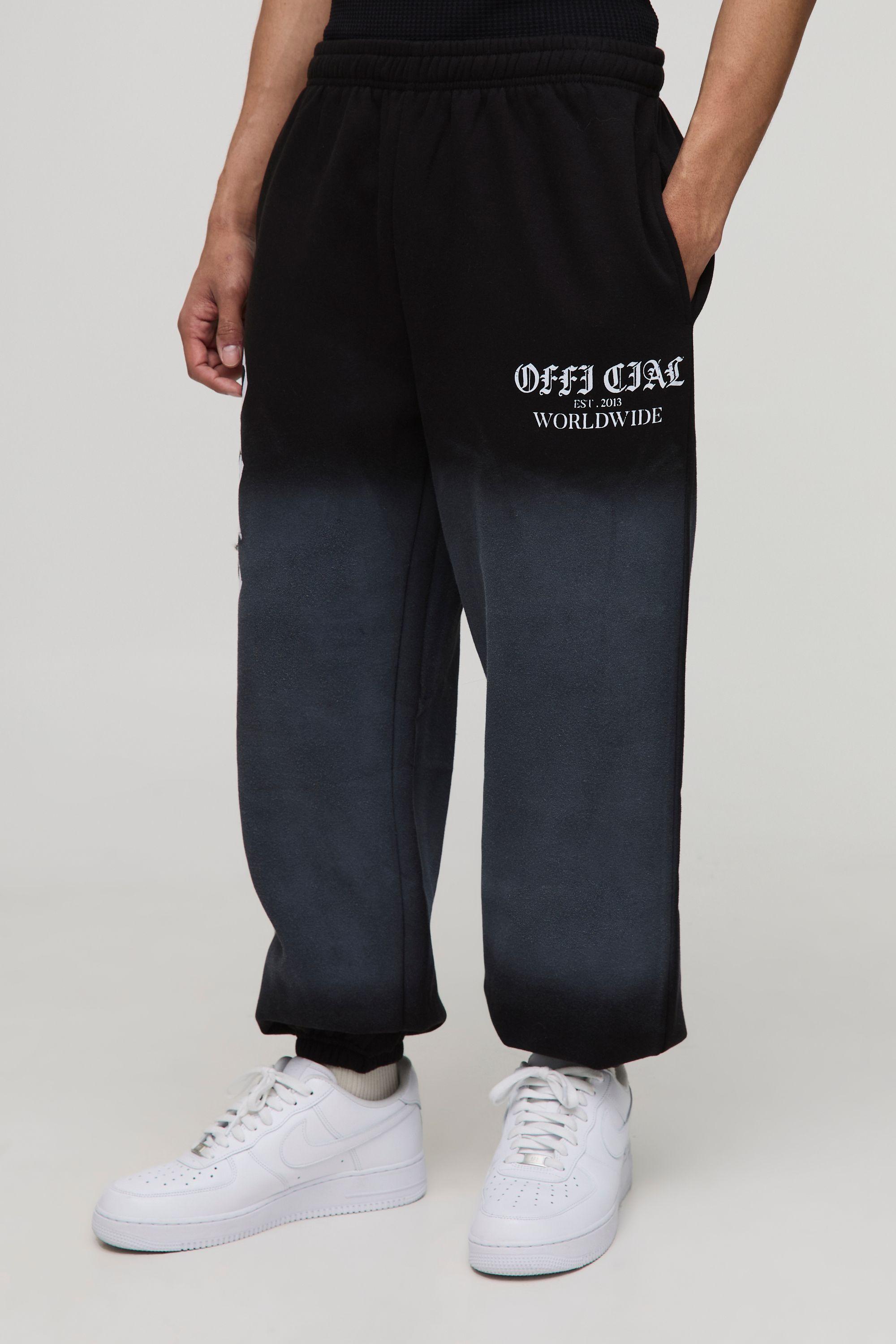Relaxed Official Spray Wash Joggers by BOOHOOMAN