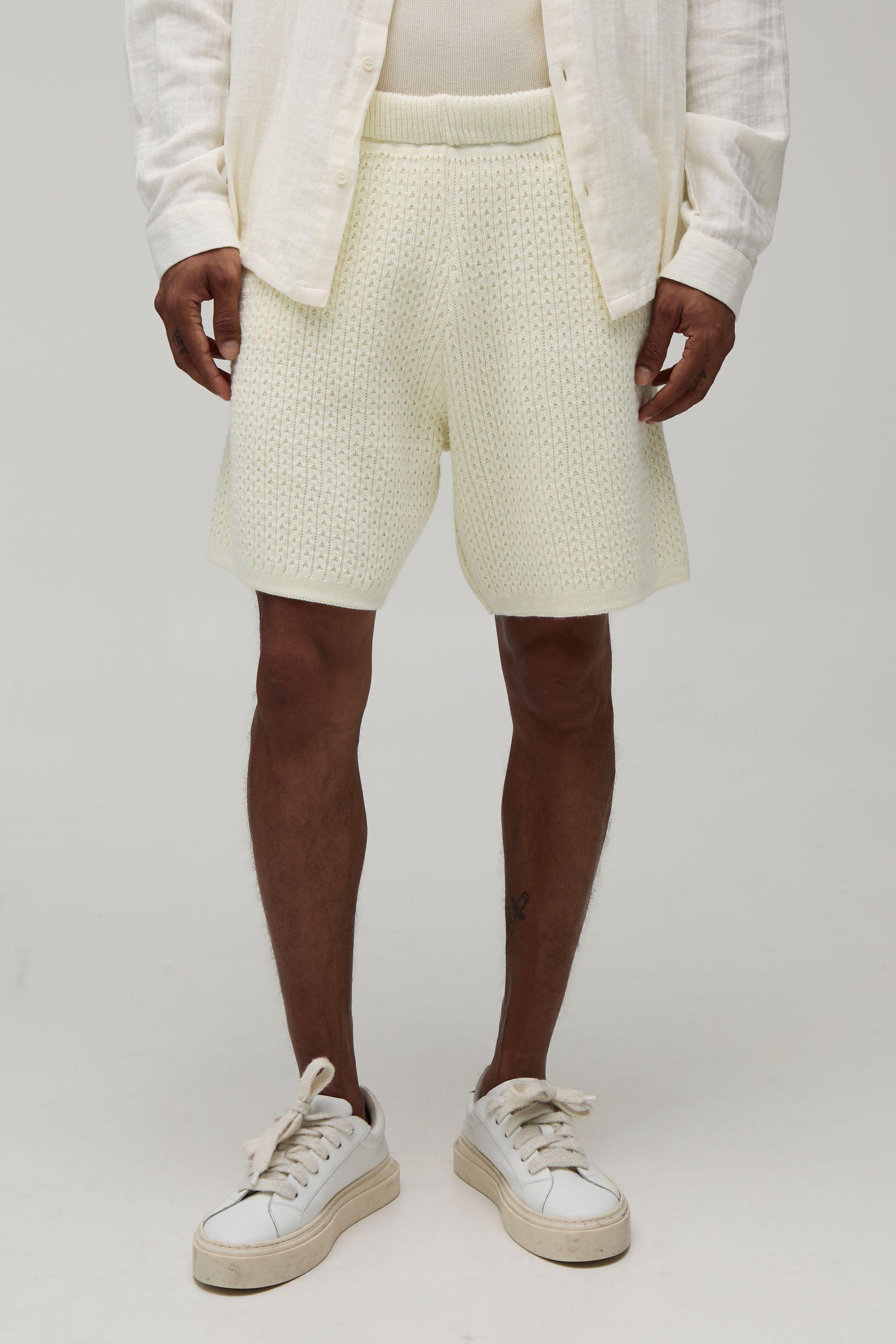 Relaxed Open Stitch Knitted Short by BOOHOOMAN