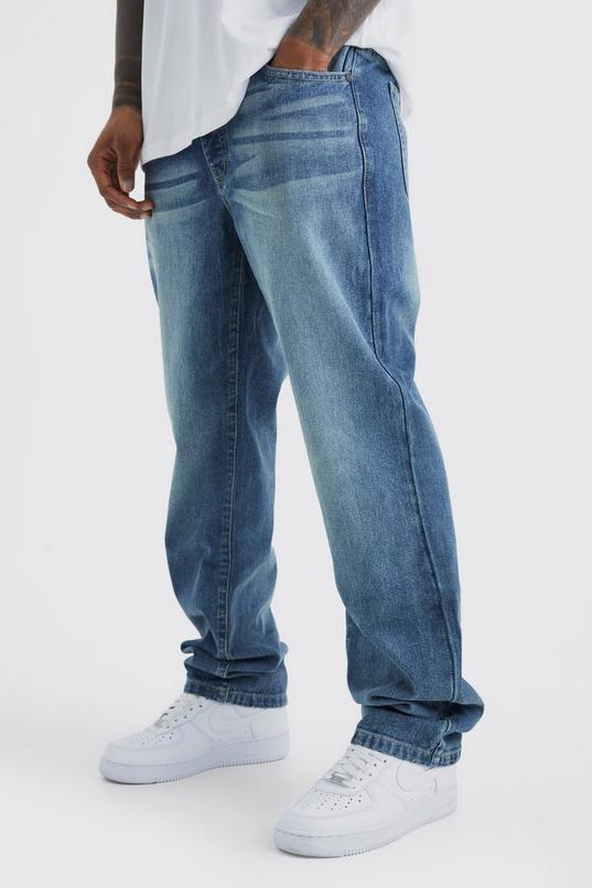 Relaxed Rigid Washed Jeans by BOOHOOMAN