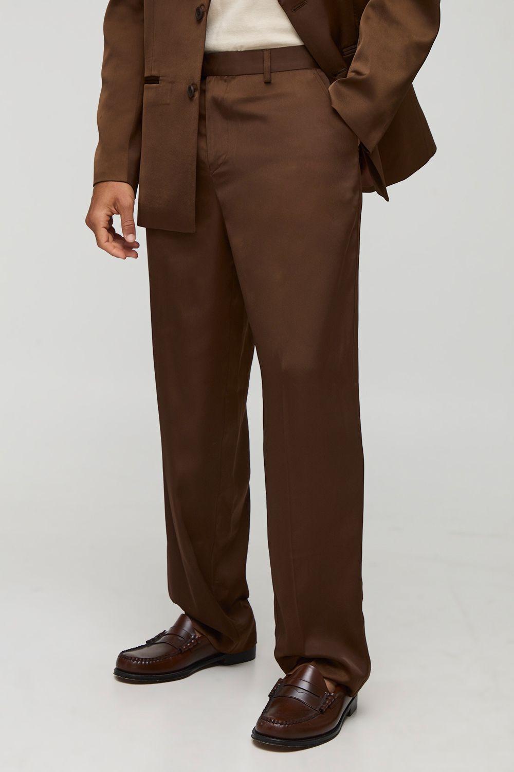 Relaxed Satin Trouser by BOOHOOMAN