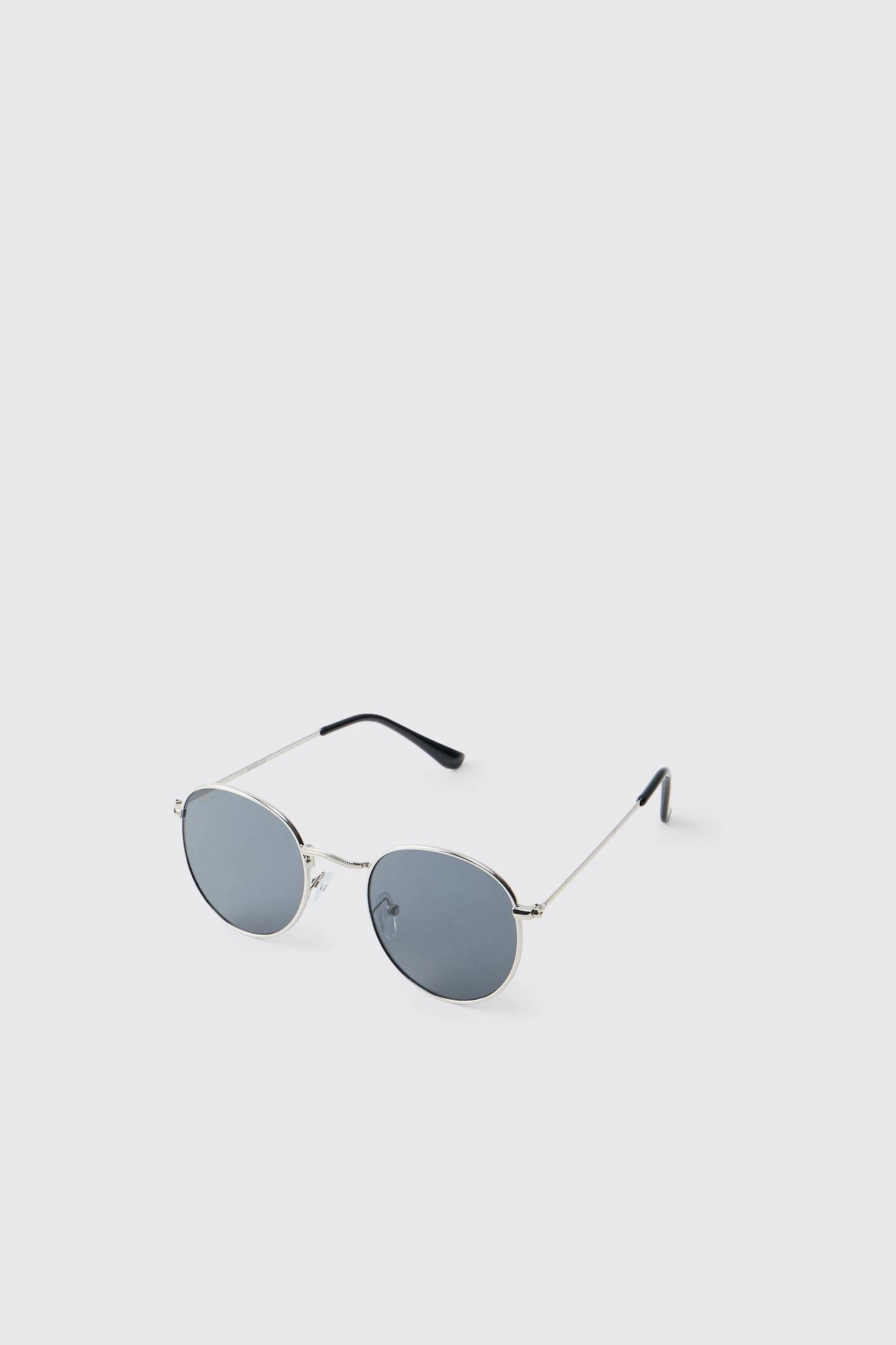 Round Metal Sunglasses with Tinted Lenses by BOOHOOMAN