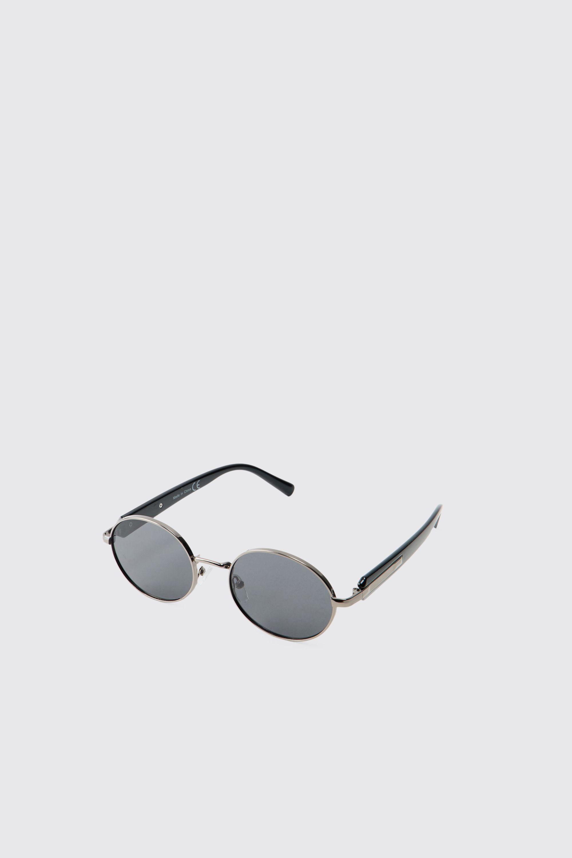Round Tinted Metal Frame Sunglasses by BOOHOOMAN