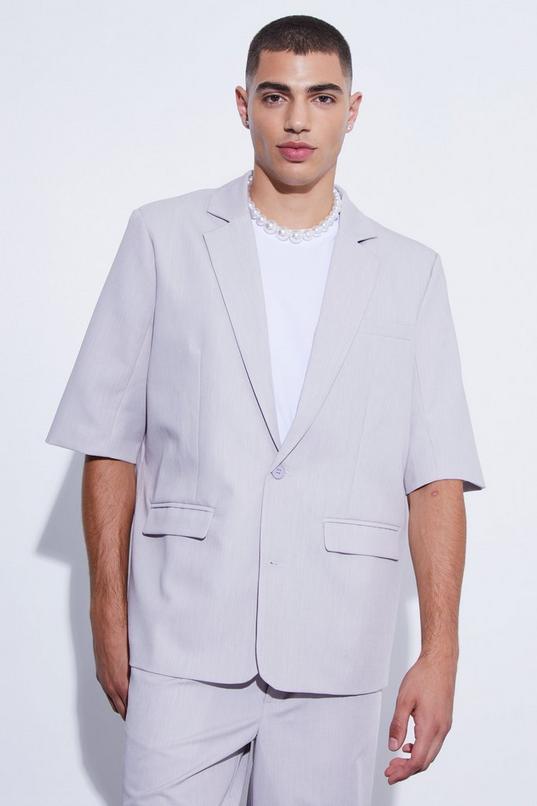 Short Sleeve Oversized Single Breasted Suit Jacket by BOOHOOMAN