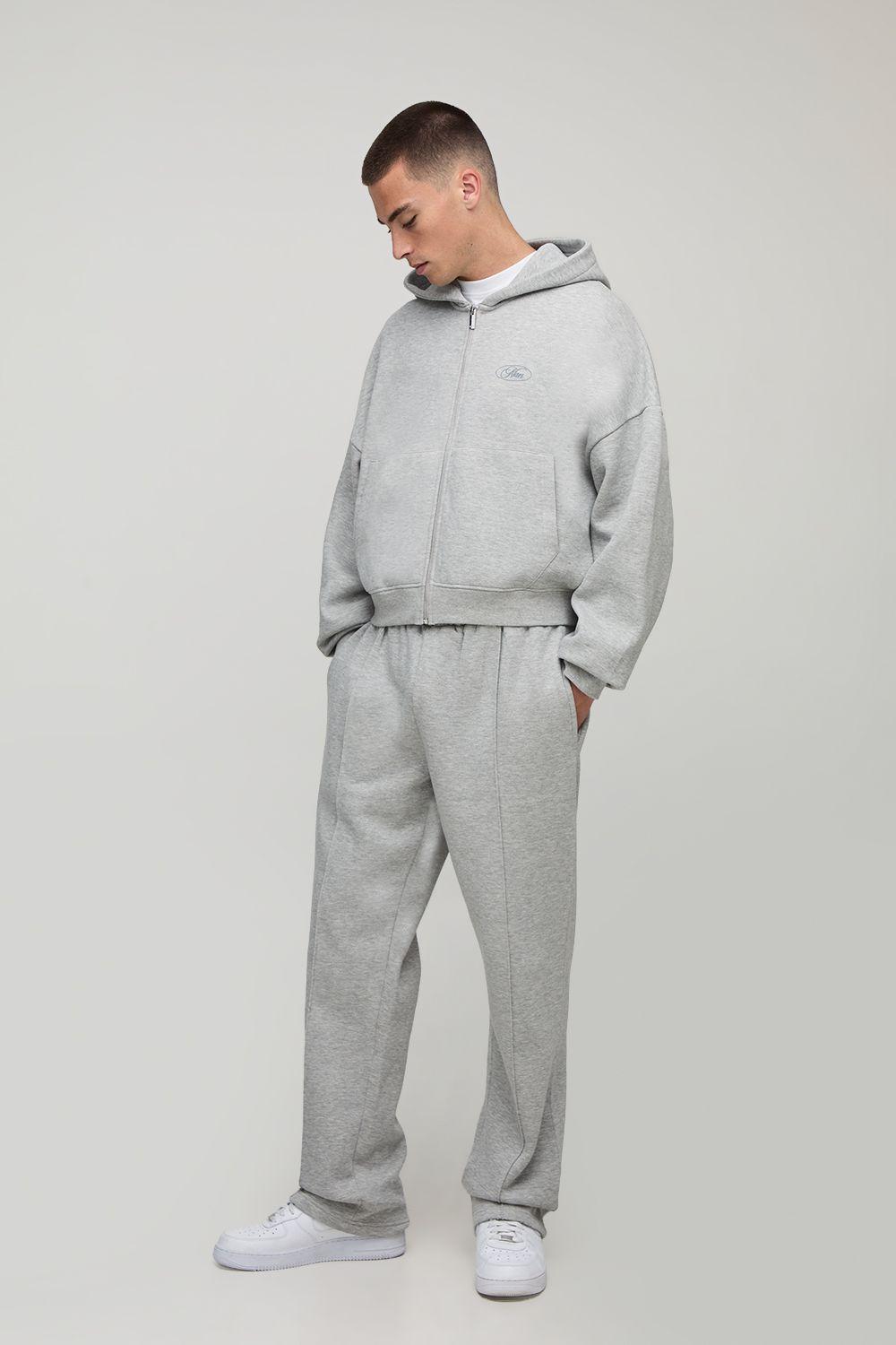 Shrunken Boxy New York Hooded Zip Relaxed Leg Tracksuit by BOOHOOMAN