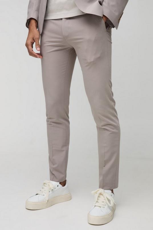 Skinny Fit Cropped Suit Trousers by BOOHOOMAN