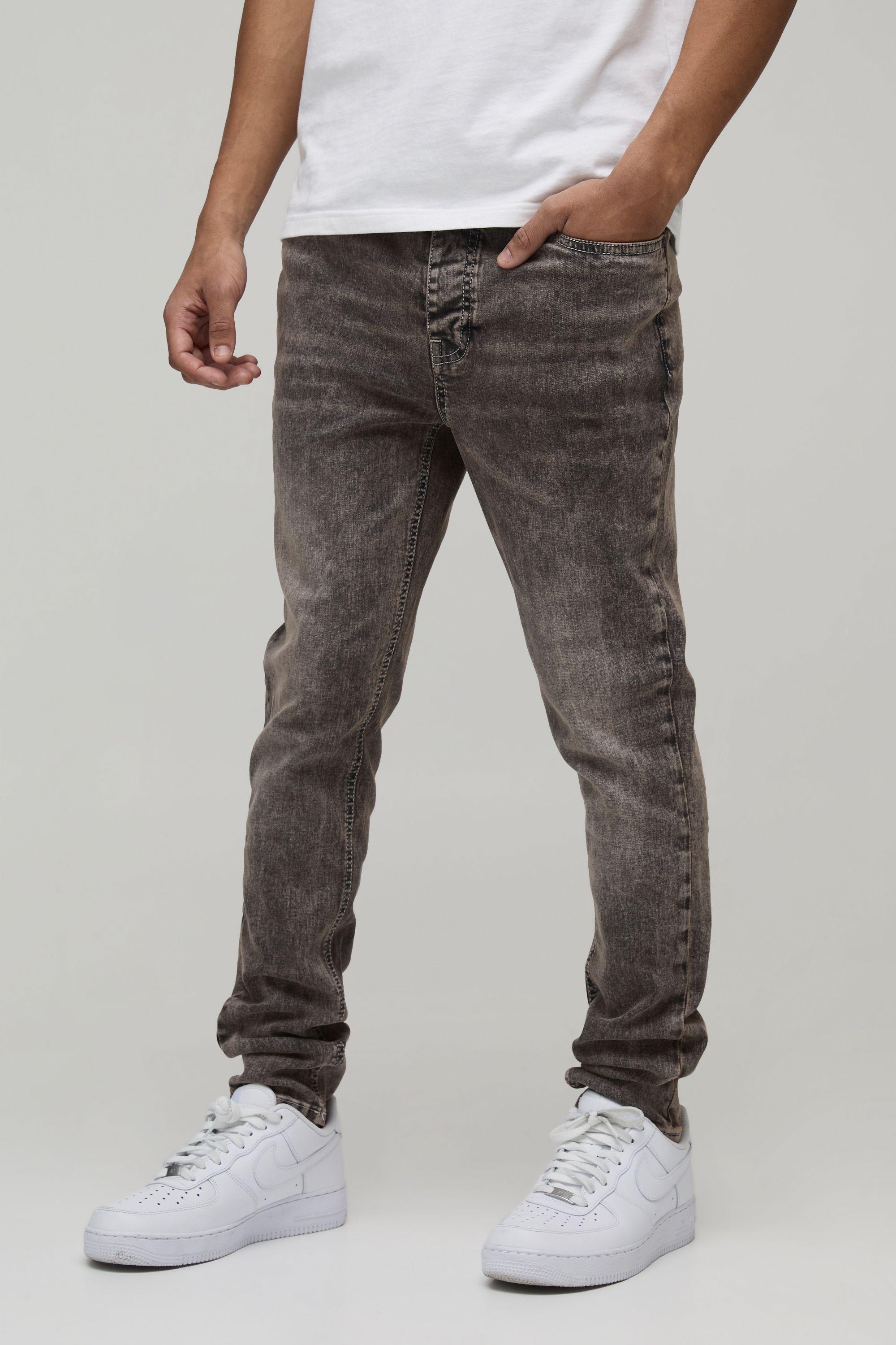 Skinny Fit Washed Jeans by BOOHOOMAN