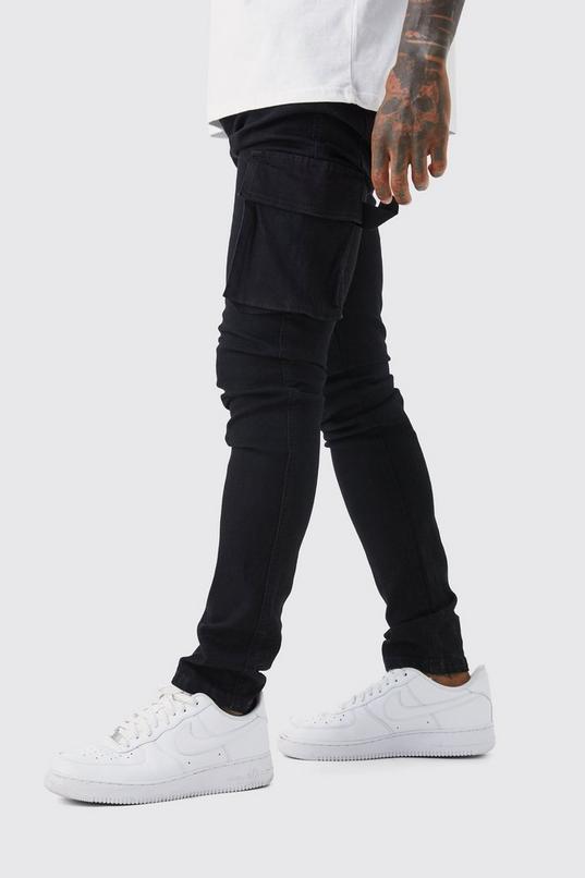 Skinny Stretch Carpenter Cargo Jeans by BOOHOOMAN