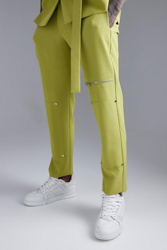 Skinny Zip Suit Trouser by BOOHOOMAN