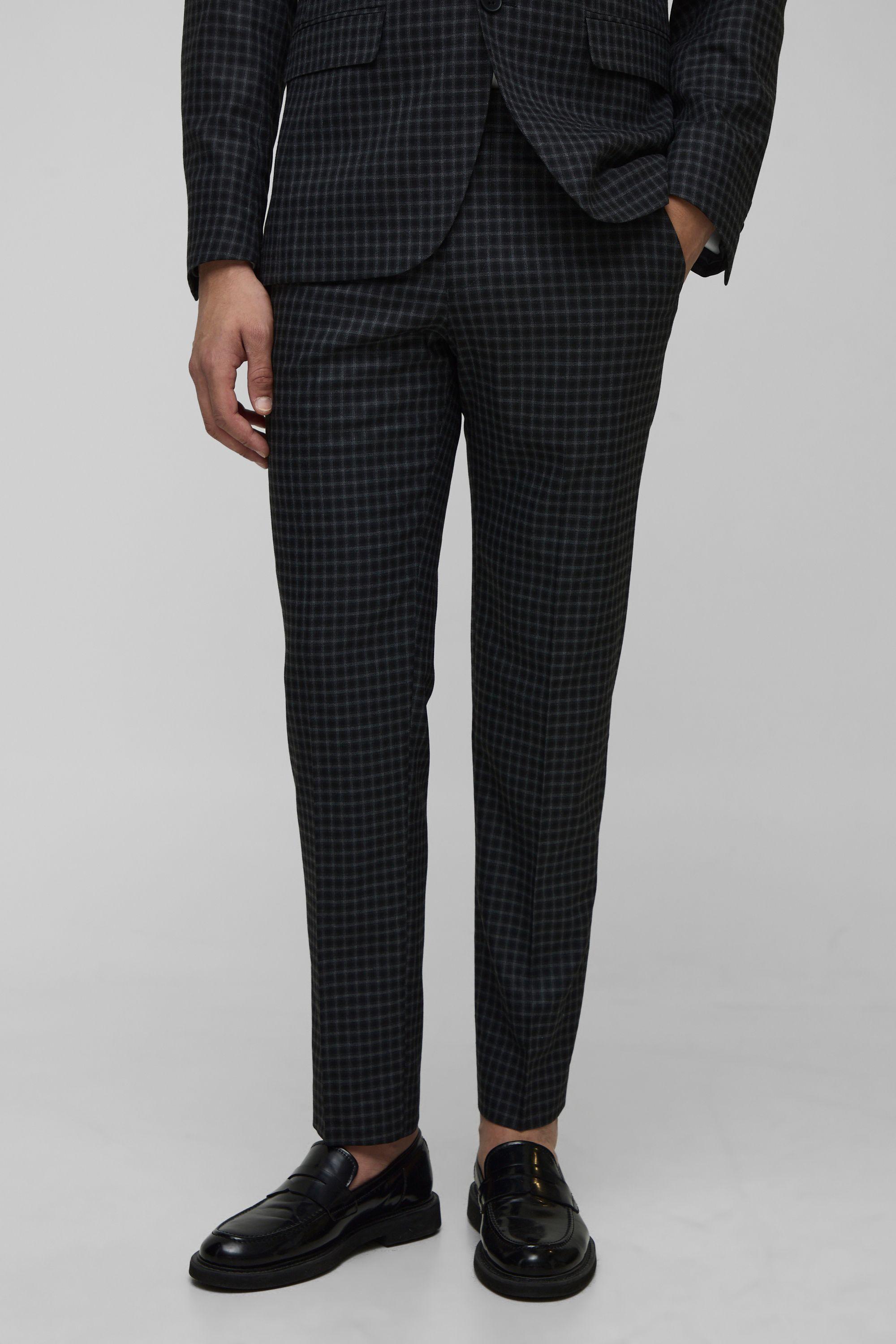 Slim Check Suit Trouser by BOOHOOMAN