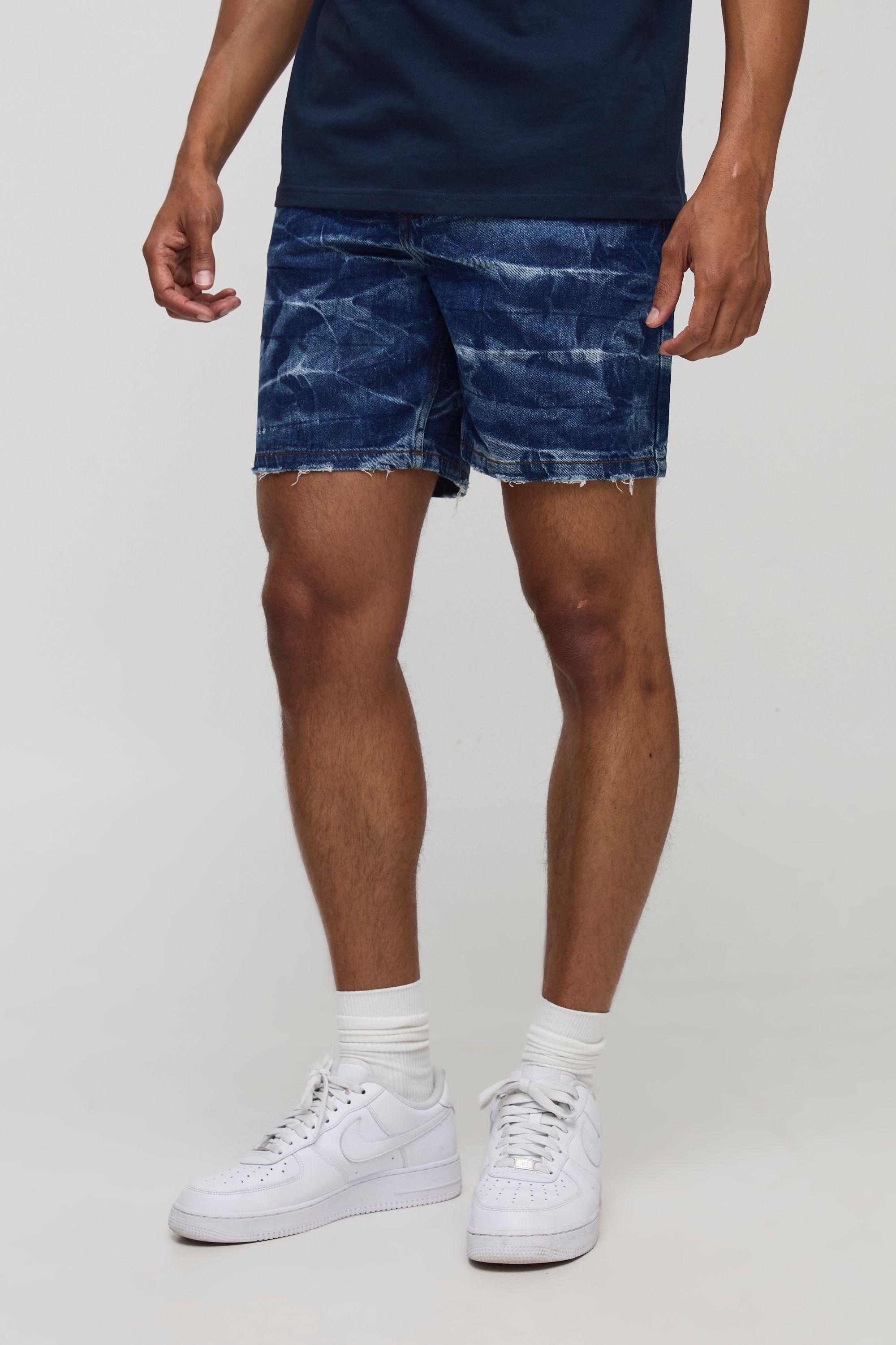Slim Fit Crinkle Washed Denim Shorts by BOOHOOMAN