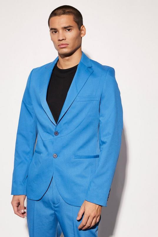 Slim Fit Curved Seam Detail Suit Jacket by BOOHOOMAN