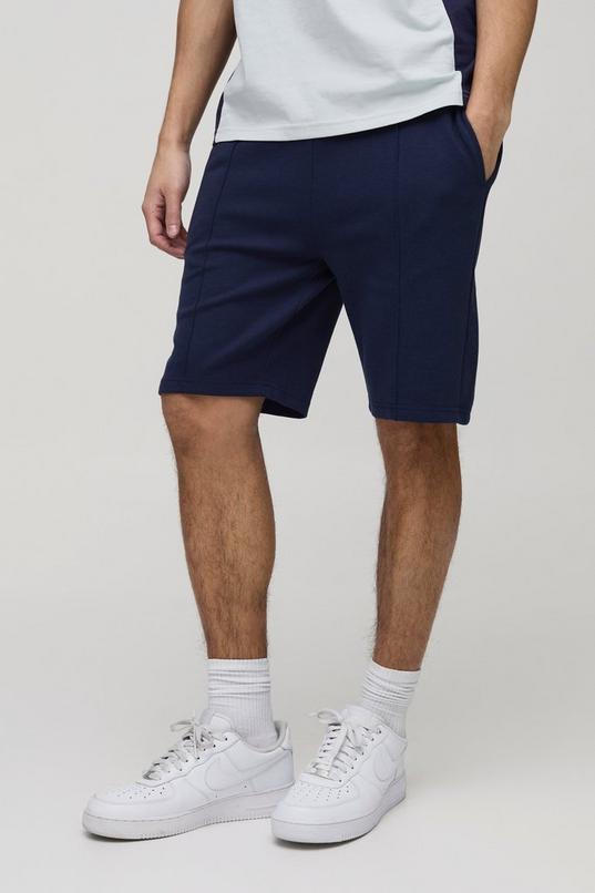 Slim Fit Interlock Smart Pintuck Short by BOOHOOMAN